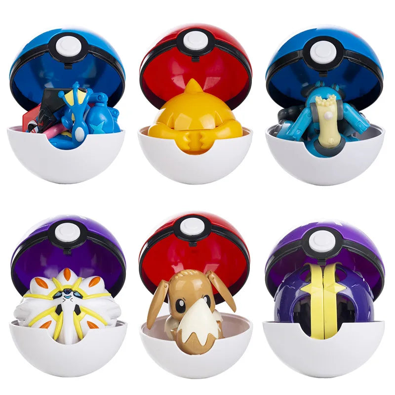 About Pokemon Anime Figure Charizard Pikachu Gyarados  Pocket Monster Figure Pokeball Action Deformation Toy Model Children Gift