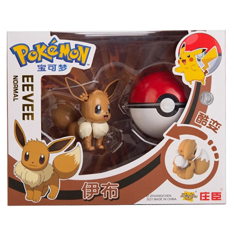 About Pokemon Anime Figure Charizard Pikachu Gyarados  Pocket Monster Figure Pokeball Action Deformation Toy Model Children Gift