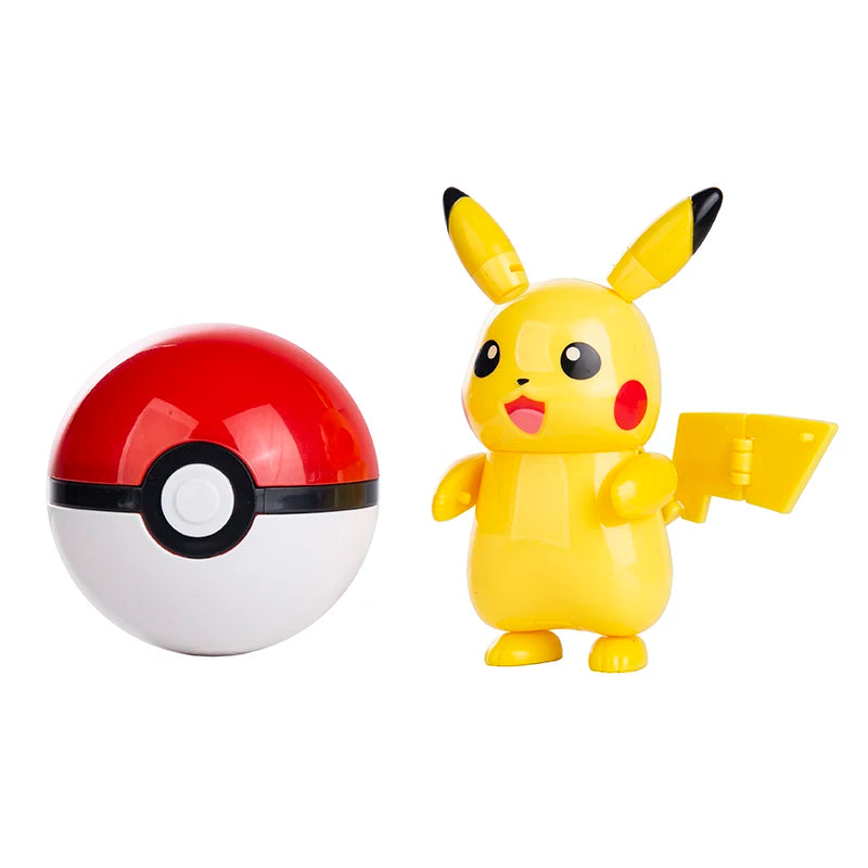 About Pokemon Anime Figure Charizard Pikachu Gyarados  Pocket Monster Figure Pokeball Action Deformation Toy Model Children Gift
