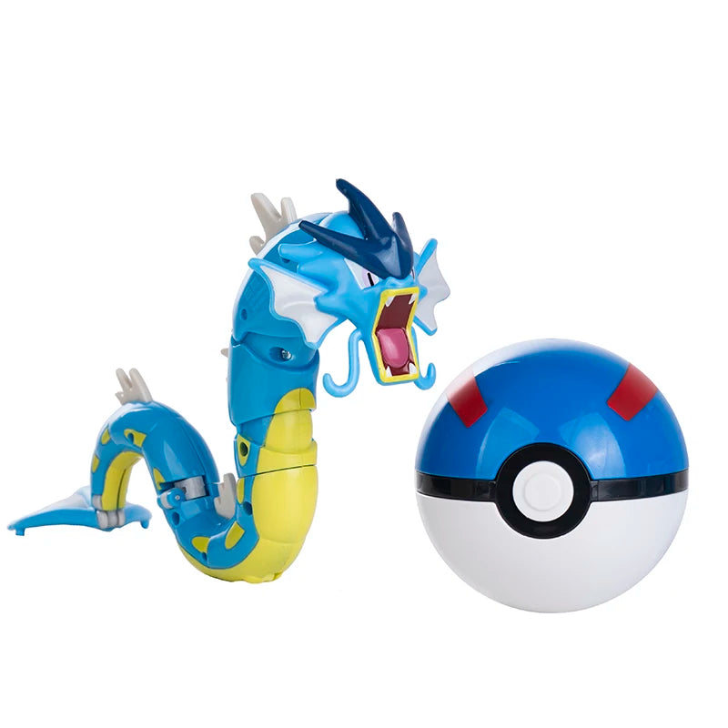 About Pokemon Anime Figure Charizard Pikachu Gyarados  Pocket Monster Figure Pokeball Action Deformation Toy Model Children Gift