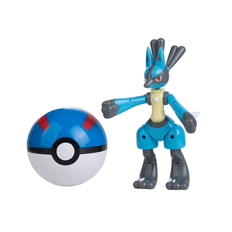 About Pokemon Anime Figure Charizard Pikachu Gyarados  Pocket Monster Figure Pokeball Action Deformation Toy Model Children Gift