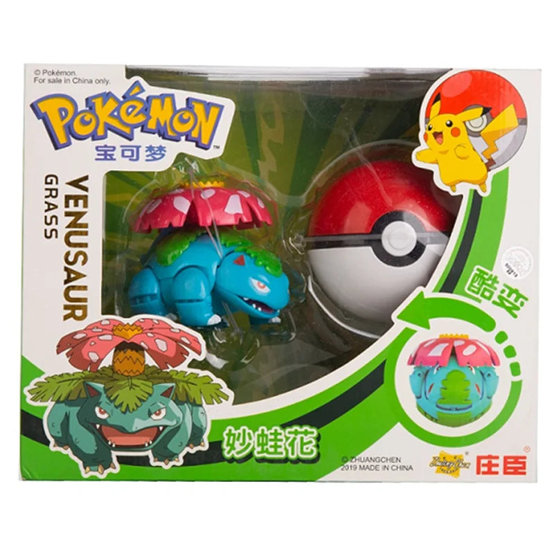 About Pokemon Anime Figure Charizard Pikachu Gyarados  Pocket Monster Figure Pokeball Action Deformation Toy Model Children Gift