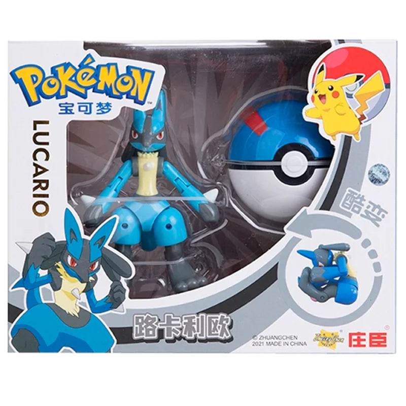 About Pokemon Anime Figure Charizard Pikachu Gyarados  Pocket Monster Figure Pokeball Action Deformation Toy Model Children Gift