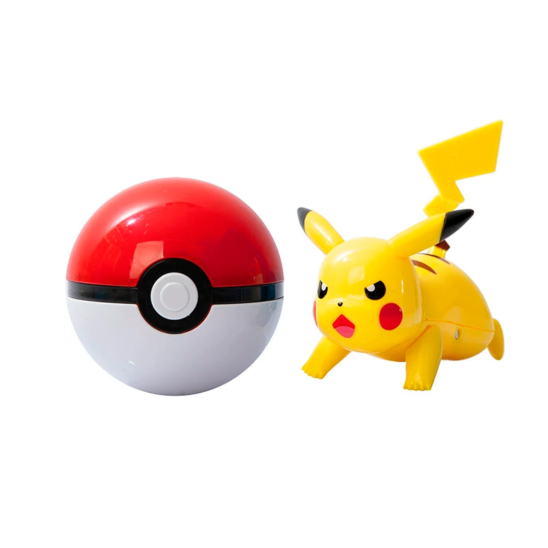 About Pokemon Anime Figure Charizard Pikachu Gyarados  Pocket Monster Figure Pokeball Action Deformation Toy Model Children Gift