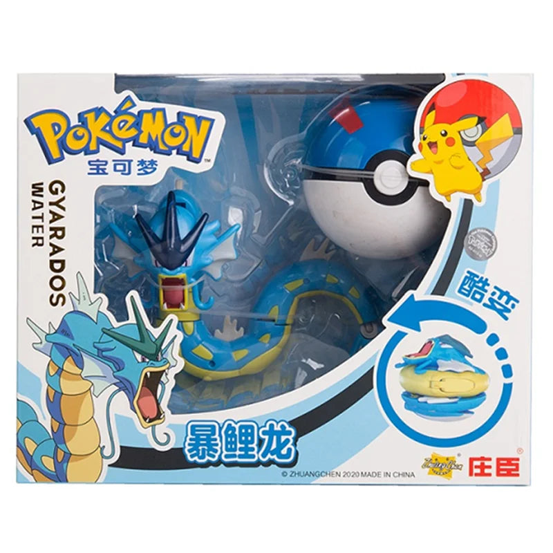 About Pokemon Anime Figure Charizard Pikachu Gyarados  Pocket Monster Figure Pokeball Action Deformation Toy Model Children Gift